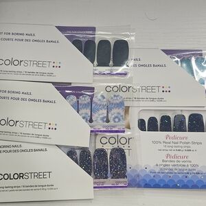 Color Street Nail Strips - Midnight Blue and Glitter Black